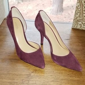 Michael Kors wine suede pumps